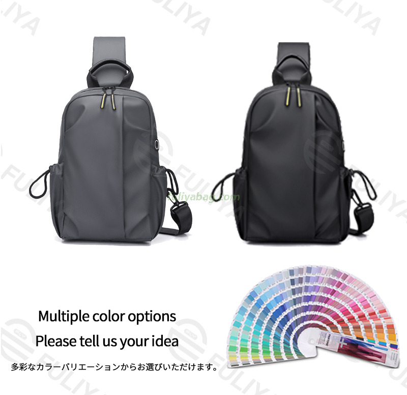 Custom Multifunctional Men's Shoulder Messenger Bag Durable Waterproof Zipper Closure Chest Bag With Headphones Hole