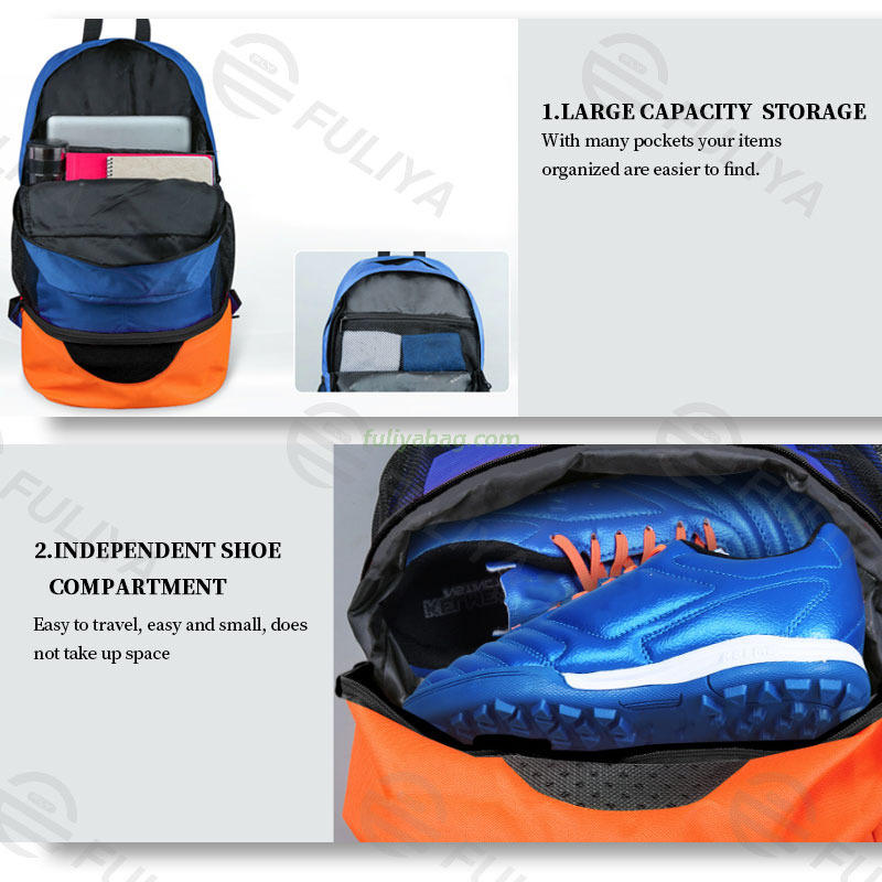 Wholesale Custom Team Training Bags High School Casual Sports Backpacks Gym Multi Space Men Ball Football Soccer Bags