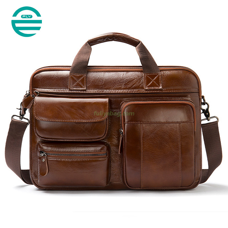 Men's Messenger Bag Office Work Shoulder Bag Computer Handbag Business Laptop Genuine Leather Briefcase