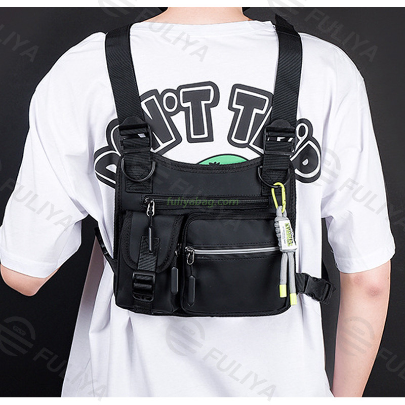 Custom Logo Portable Travel Waterproof Tactical Fishing Adjustable Belt Chest Sling Bag Men Sports Running Vest Bag