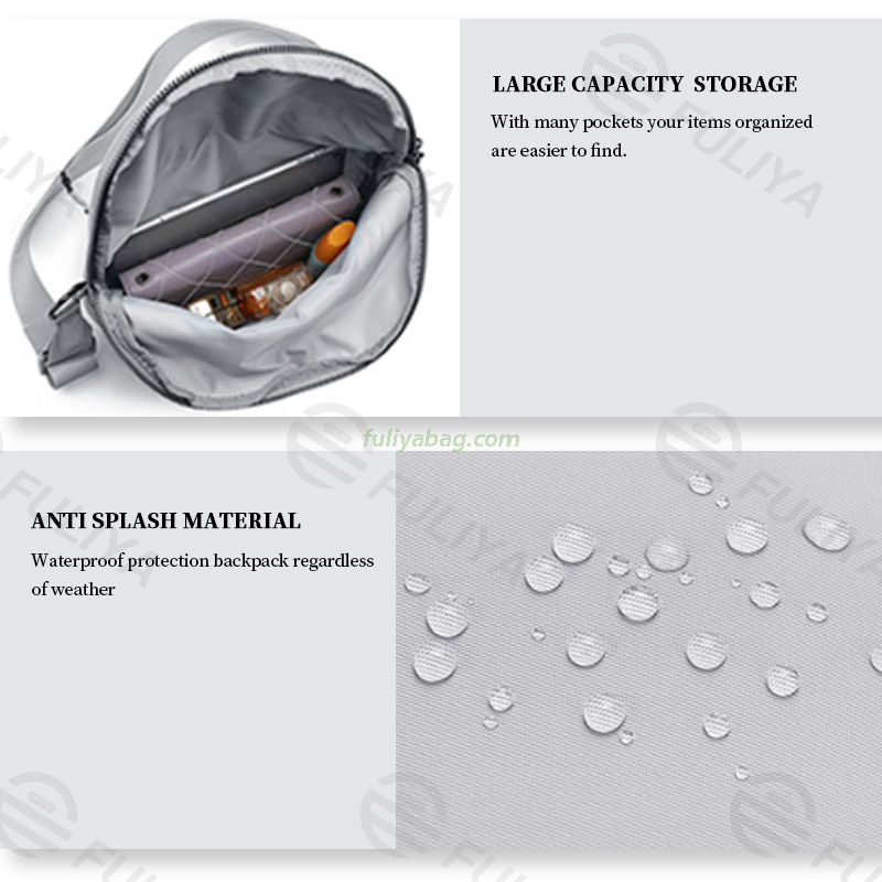 Wholesale Polyester Fibre Foldable Daily Casual Large Capacity Fanny Pack Belt Bag Outdoor Sport Cross body Bag