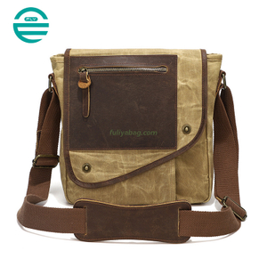 Custom Vintage Waterproof Crossbody Single Shoulder Bag Luxury Canvas Business Messenger Bag for Men