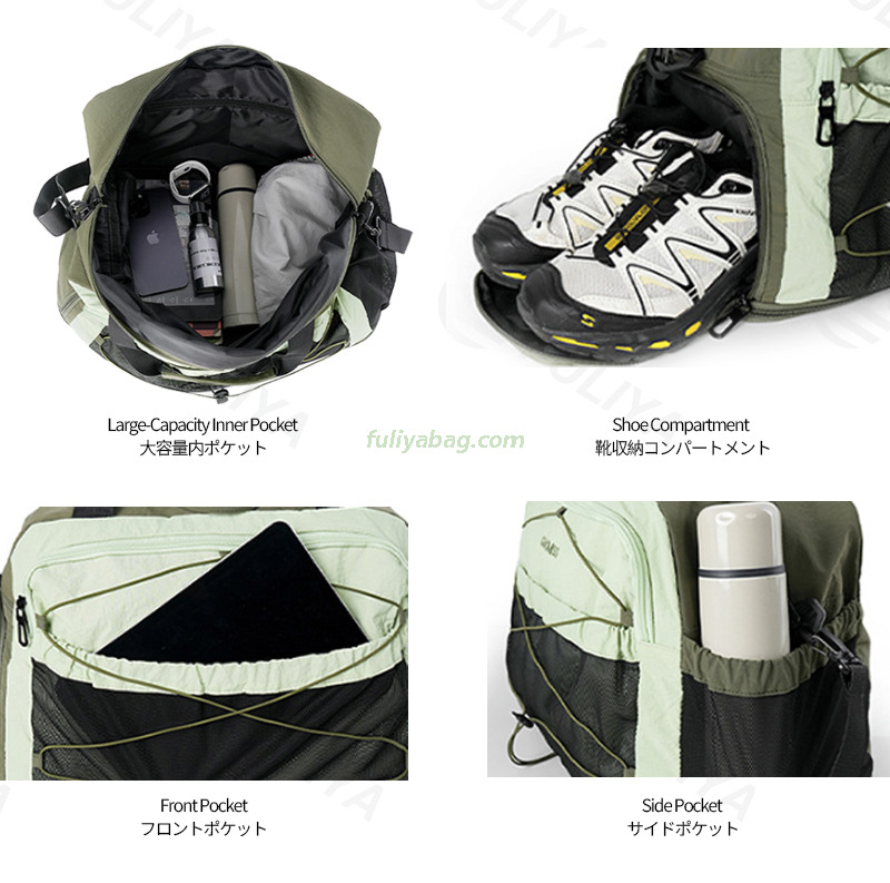 Custom Adjustable Strap Wet Dry Separation Gym Sports Travel Bag Expandable Gym Duffel Bag With Shoe Compartment
