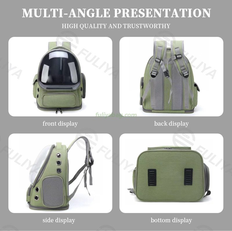 Portable Light Weighted Pet Backpack Outdoor Travel Cat Dogs Bag Belt Zipper Bubble Expandable Pet Backpack