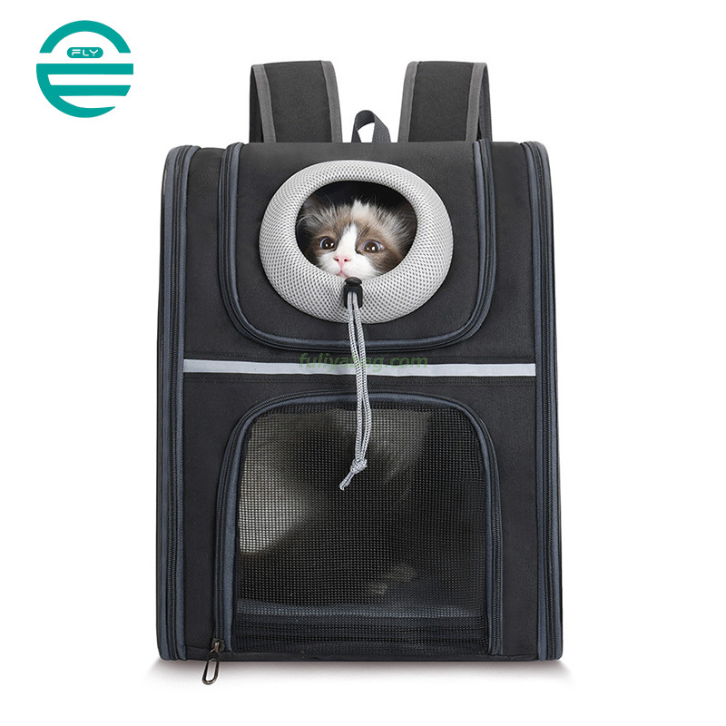 Large Capacity Outdoor Pet Walking Night Reflective Backpack Pet Carrier Shoulder Bag Dog Cat Carrying Backpack