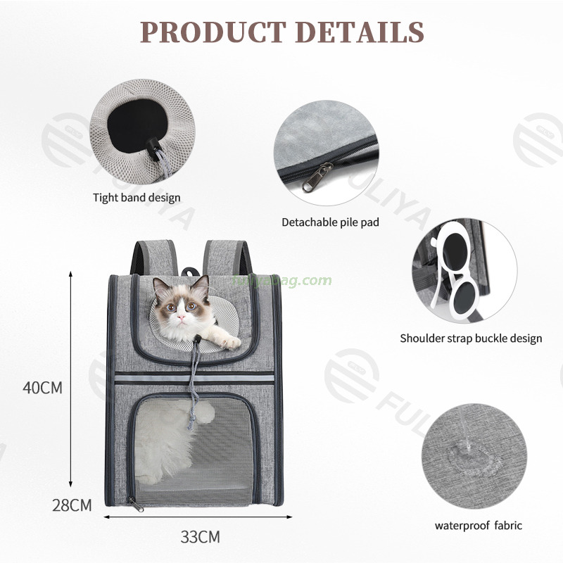 Large Capacity Outdoor Pet Walking Night Reflective Backpack Pet Carrier Shoulder Bag Dog Cat Carrying Backpack