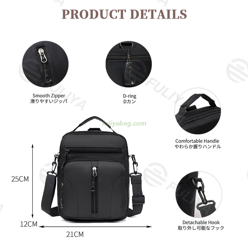 Fashionable Durable Multi-Pocket Oxford Lightweight Mobile Phone Shoulder Messenger Bag Crossbody Bag for Men Women