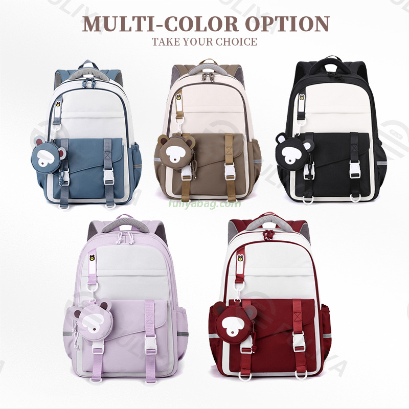 Custom Waterproof Bookbag Teenagers School Bags Middle Kid School Student Backpack for Girls Children