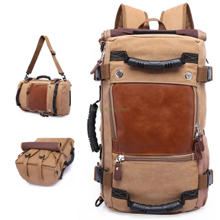 Factory Wholesale Vintage Outdoor Travelling Waxed Canvas Large Capacity Hiking Laptop Backpack