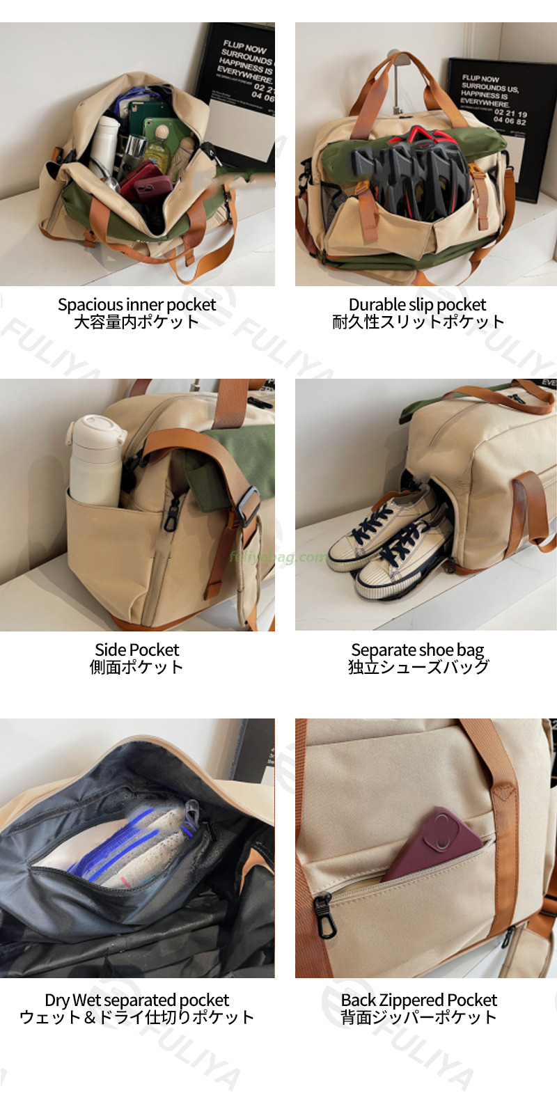 Customized Duffel Sports Bags Travel Organizer Weekender Bag Expandable Carry on Luggage Gym Bag for Men Women Workout