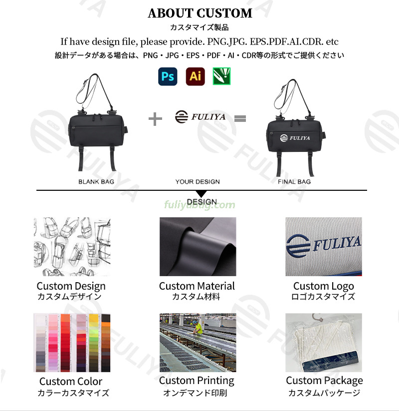 Wholesale Custom Casual Cycling Sports Waist Crossbody Bag Zipper Closure Portable Waterproof Men's Camera Shoulder Bag