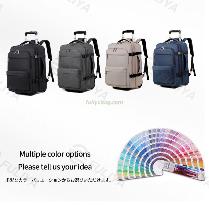 Custom Printed Large Capacity Waterproof SchoolBag Multi Layer Business Leisure 4 Wheeled Travel Laptop Trolley Backpack