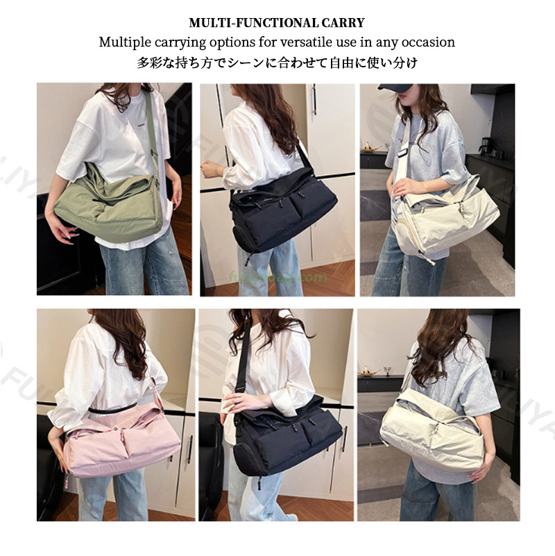 Waterproof Fabric Men Women Travel Sports Workouts Bags Shoe Wet Compartments Custom Logo Gym Duffle Fitness Bag