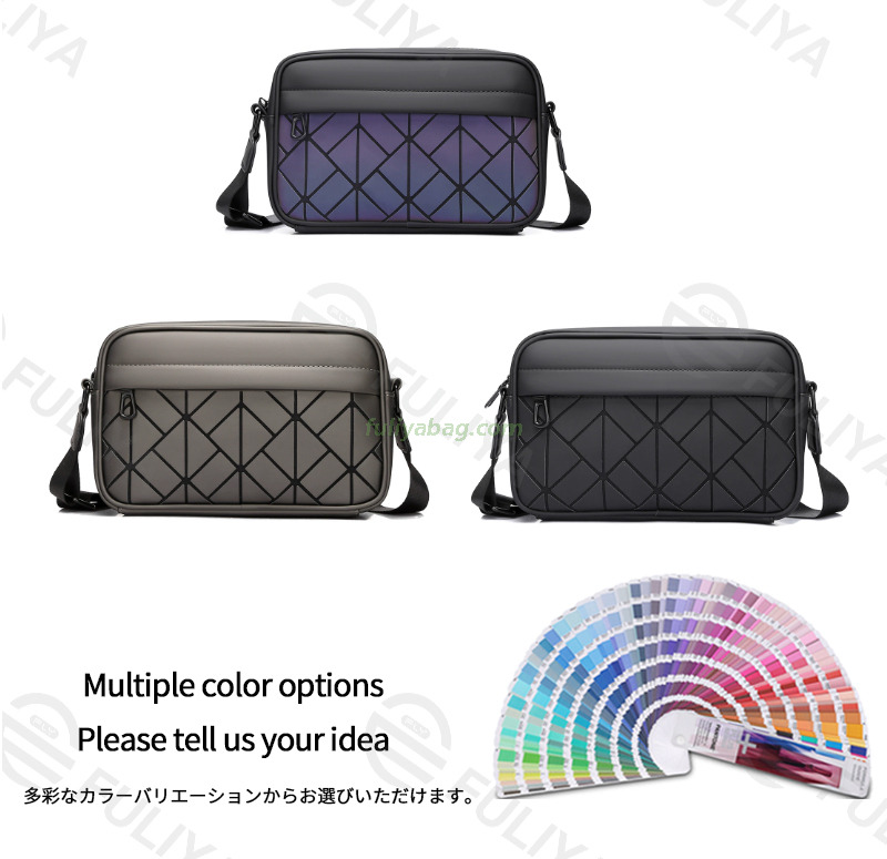 Custom Luxury Waterproof PU Leather Fashion Square Casual Small Business Bags Men Crossbody Single Shoulder Bag