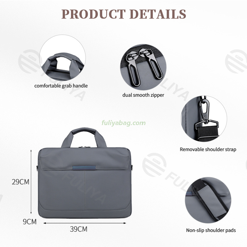 Men Office Business Student Shoulder Bag Executive Briefcase Luxury PU Waterproof Laptop Sling Bag Briefcase