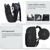 Large Capacity USB Charging Port Black Leather Backpack Business Waterproof Travel Laptop Backpack for Men
