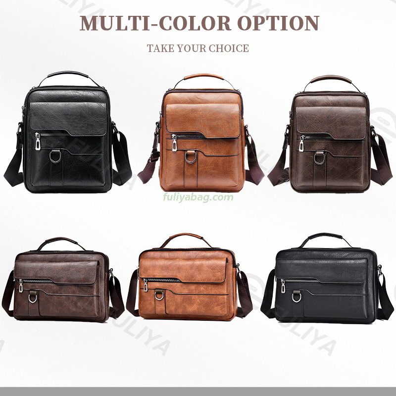 New Fashion Pu Leather Square Classic Vintage Waterproof Men Messenger Bags Sling Shoulder Crossbody Bags