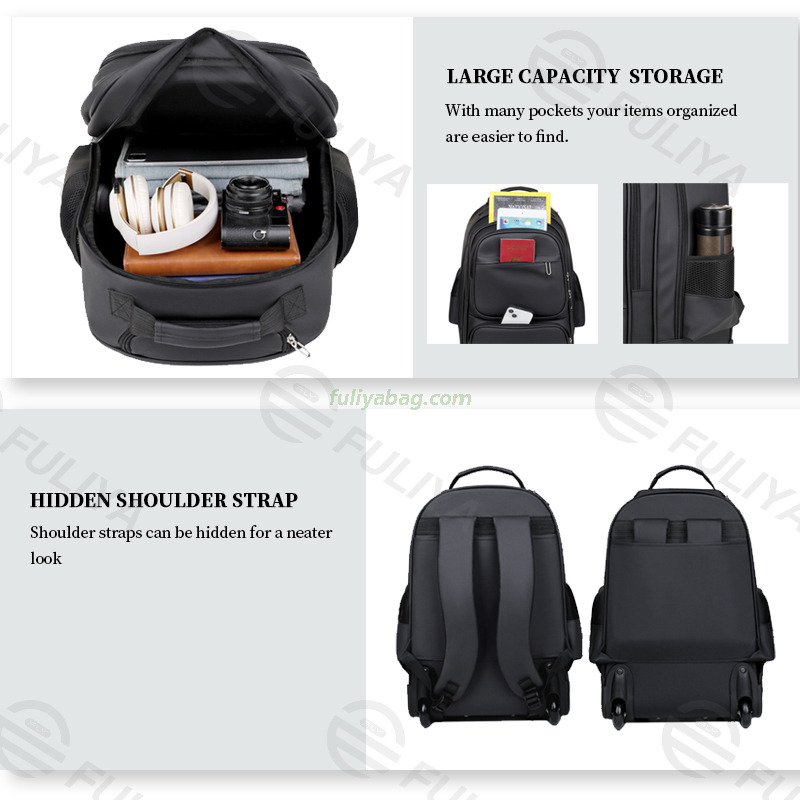 15.6 Inch Waterproof School Business Travel Suitcase Wheels Trolley Backpack Anti Theft Smart Mens Laptop Backpack