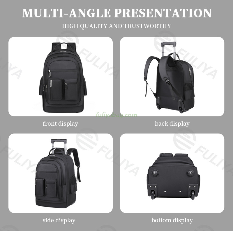 Custom Trolley Luggage Wheeled Rolling Business Travel Boarding Backpacks 2 Wheels Student Laptop Backpack