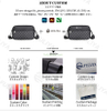Custom Logo Brand Black Plaid PU Leather Casual Small Square Sling Shoulder Bags Luxury Business CrossBody Bag for Men