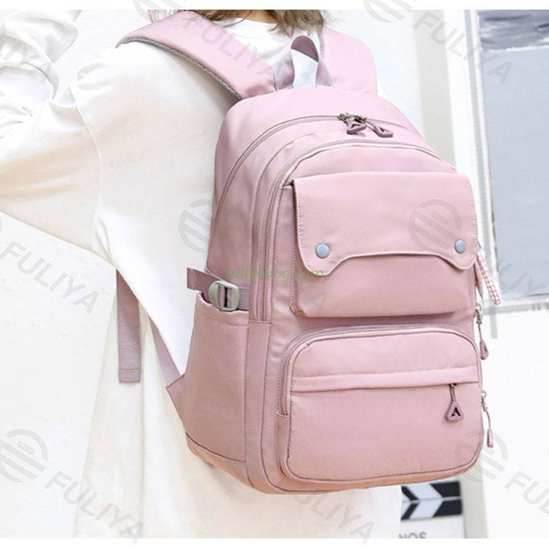 Custom Nylon Laptop Backpacks School Bags Unisex Casual Ladies Daily Travel High School Student Backpack for Girls