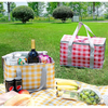 Customized Collapsible Insulated Ice Cooler Bag Aluminum Frame Fabric Folding Outdoor Picnic Basket with Handle