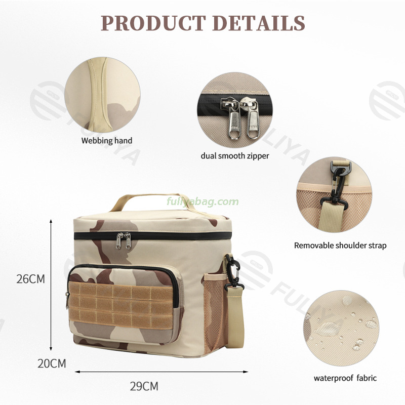 Outdoor Waterproof Oxford Tactic Camouflage Thermal Insulation Bag Portable Picnic Lunch Insulated Cooler Bag