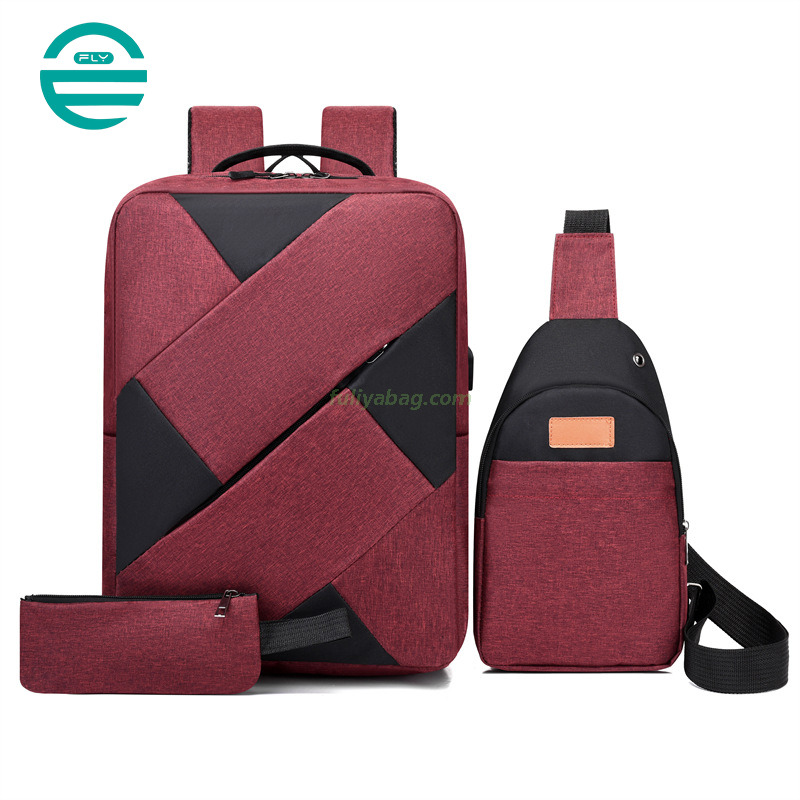 Custom New Backpack Business Notebook Bag Durable Large Capacity Casual Travel 3 Piece Set Laptop Backpacks