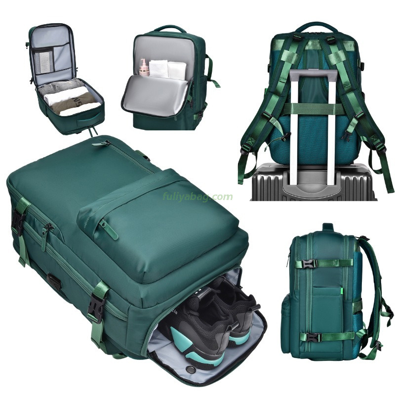 Large Capacity Shoe Compartment Luggage Backpack Rucksack Waterproof Casual Travel Laptop Backpack With USB Charging