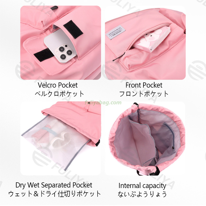 Fashion Custom Waterproof Large Capacity Casual School Hiking Gym Sport Drawstring Backpack for Teenagers Women Men
