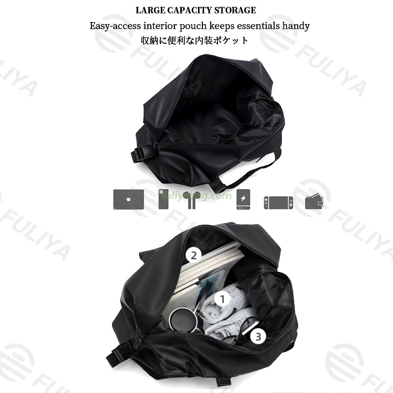 Custom Logo Black Modern Outdoor Large Capacity Fitness Dry and Wet Separation Travel Bags Men Luggage Duffel Bag