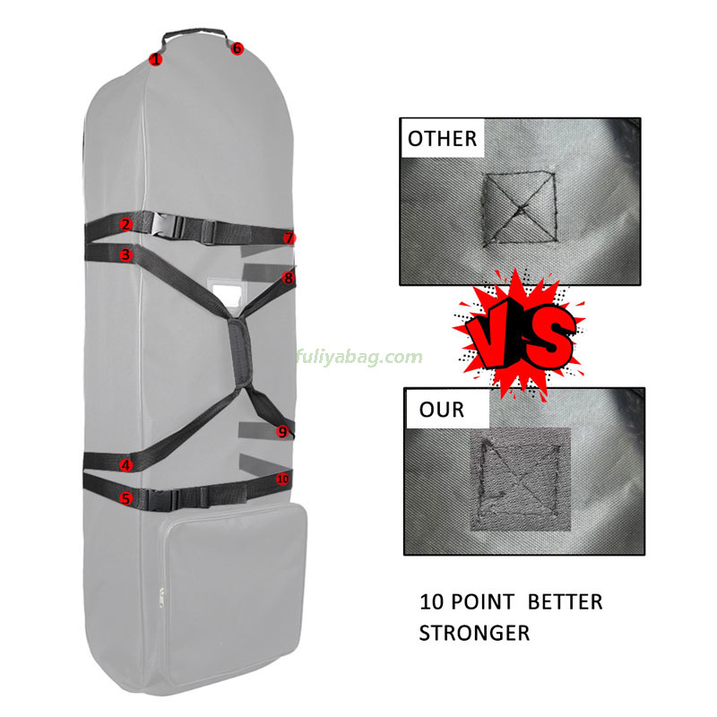 Portable Black Golf Travel Roller Bag Protector Cover Men 900D Thickened Waterproof Stand Golf Travel Bag With Wheels