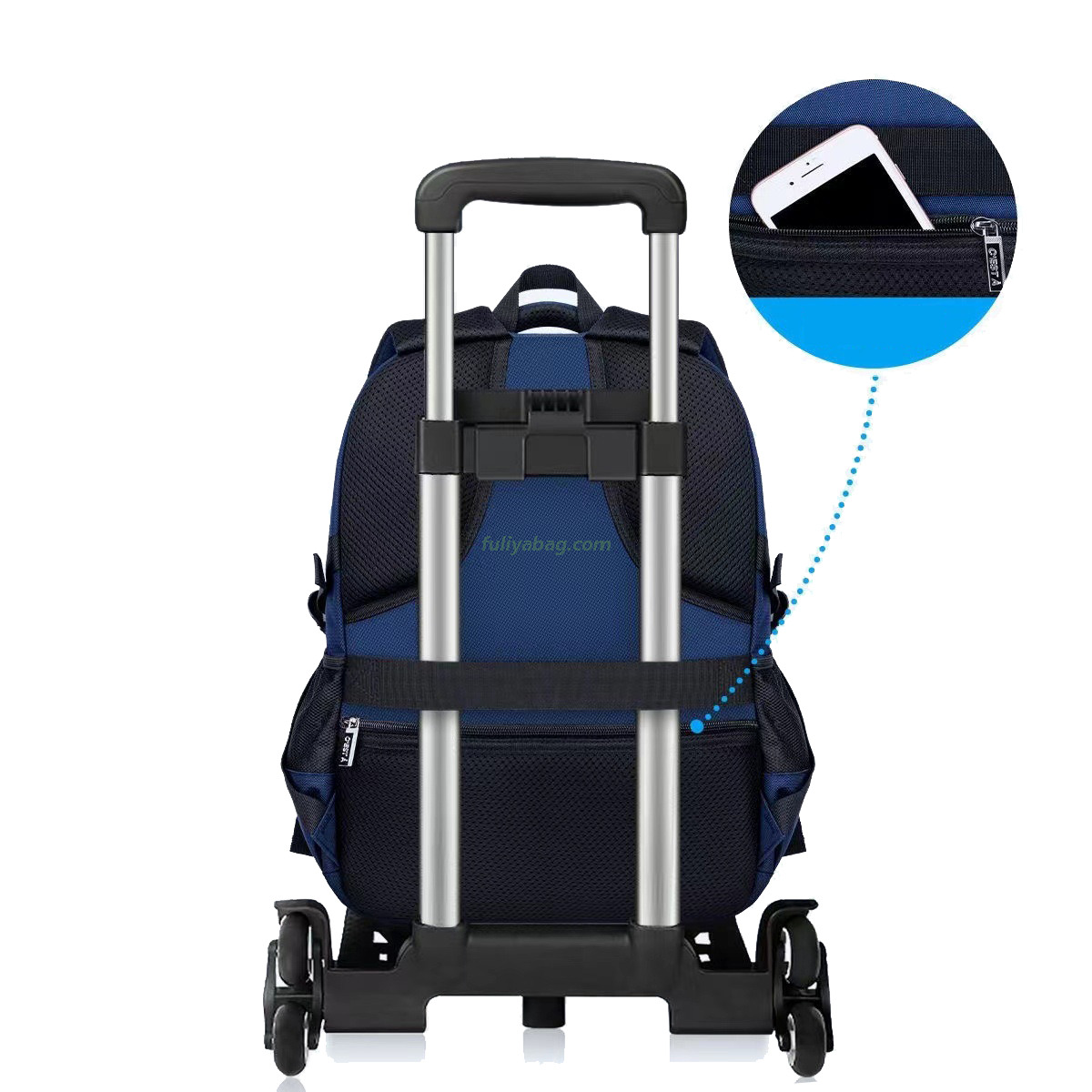 Customize New Black Blue Trolley Children's School Backpacks Boys Students Kids Kindergarten School Bags with Wheels