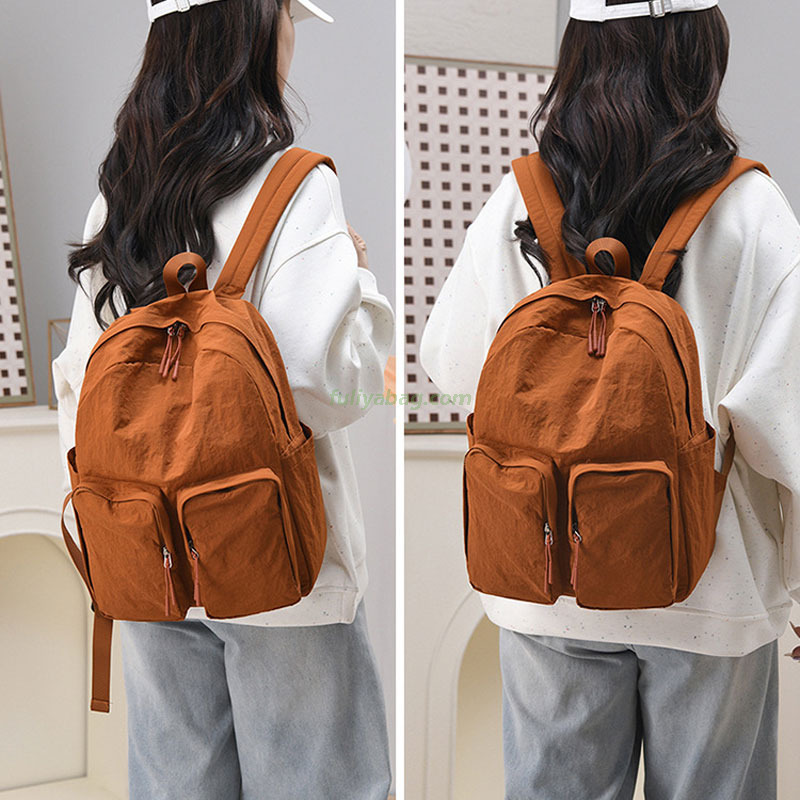 Stylish Waterproof Nylon Outdoor Travel Business School Zipper Closure Backpack Custom Lightweight Casual Backpack