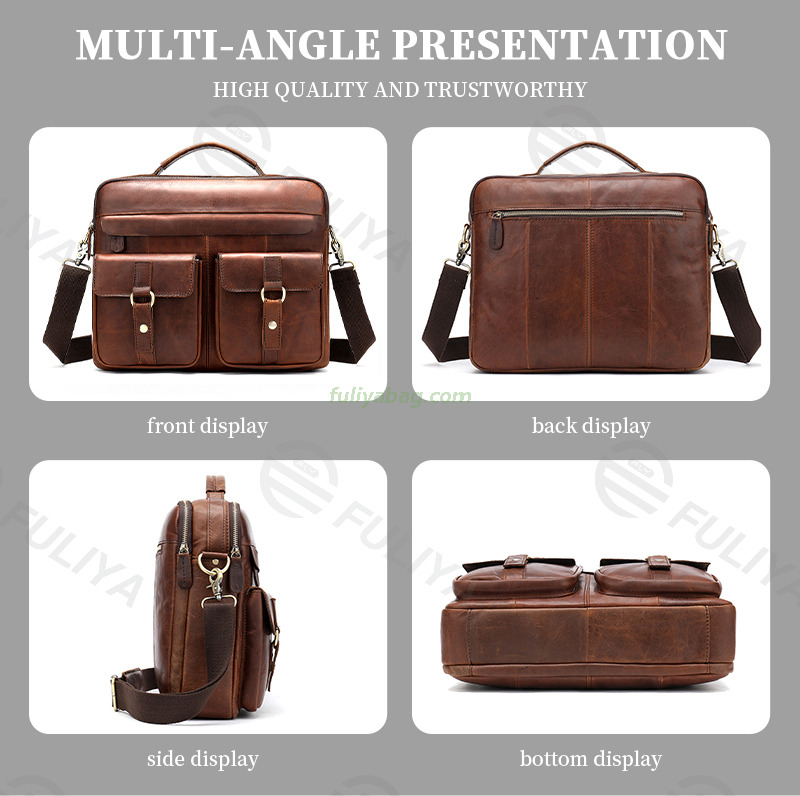 Luxury Vintage Leather Retro Handbags Casual Business Office Laptop Shoulder Bag Men’s Messenger Bags Briefcase