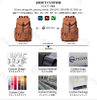 Fashionable Unisex Men School Drawstring Closure Backpack Large Capacity Leisure Outdoors Casual Laptop Rucksack