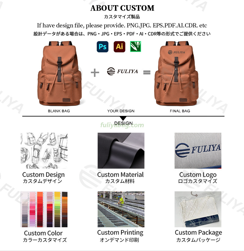 Fashionable Unisex Men School Drawstring Closure Backpack Large Capacity Leisure Outdoors Casual Laptop Rucksack
