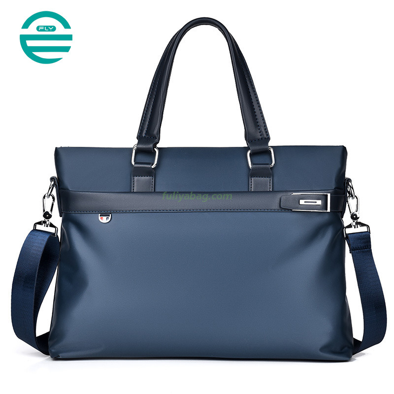 Custom Men's Business Handbag Black Blue Waterproof Oxford Carrying Case Protective Computer Bag 17.3 Inch Laptop Bag
