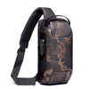 Waterproof Custom Anti Theft Sling Shoulder Bag Fashion Mens Crossbody Motorcycle Chest bag with Phone Recharger