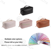 Women Beauty Cosmetic Bag Portability Travel Makeup Brush Bag PU Leather Waterproof Toiletries Storage Bag With Handle