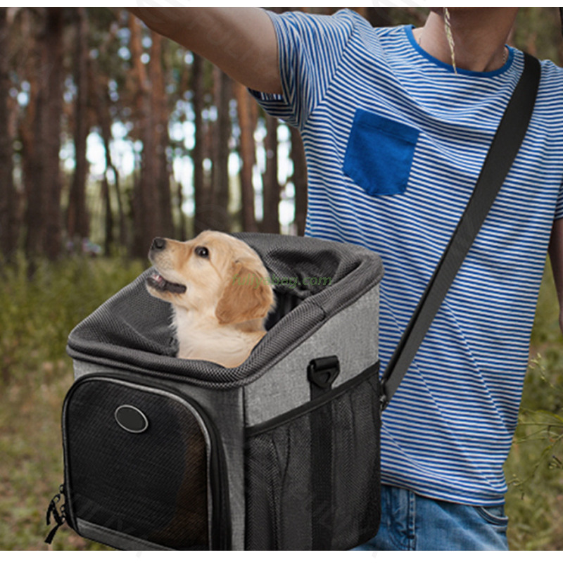 Custom Large Capacity Breathable Waterproof Cat Dog Travel Bag Single Shoulder Pet Carrier Backpack for Hiking Biking