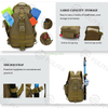 Outdoor Tactical Camouflage Fishing Rod Bag Waterproof Single Shoulder Fish Tackle Chest Bags Multi-purpose Backpack