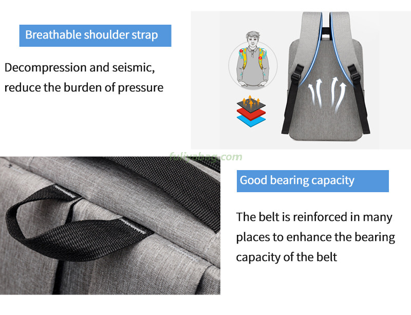 Wholesale Unisex 15 Inches Notebook Tablet Back Pack Oxford Usb Working Business Laptop Backpacks For Male