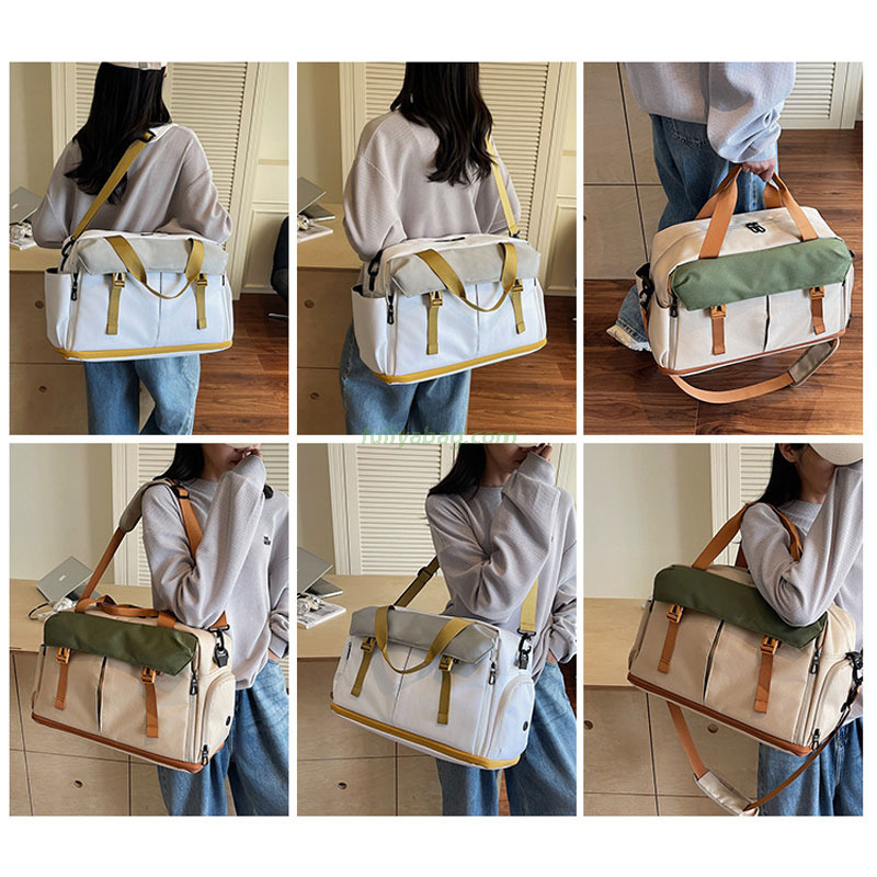 Customized Duffel Sports Bags Travel Organizer Weekender Bag Expandable Carry on Luggage Gym Bag for Men Women Workout