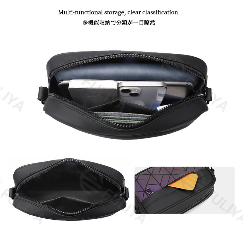 Custom Luxury Waterproof PU Leather Fashion Square Casual Small Business Bags Men Crossbody Single Shoulder Bag