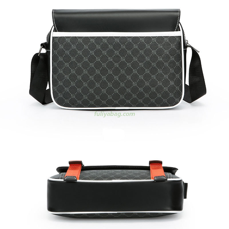 Fashion Men's PU Business Briefcase Bag Large Capacity Multi-Functional Square Plaid Travel Crossbody Shoulder Bag