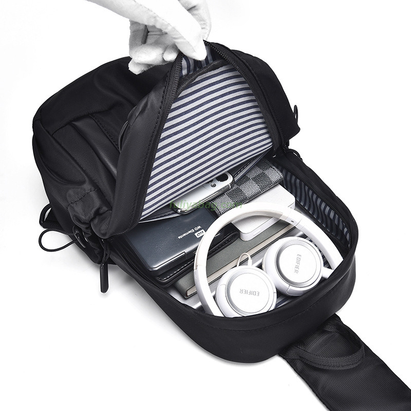 Custom Logo Stylish Waterproof Portable Men Chest Back Bag Outdoor Travel Crossbody Single Sling Pack Sports Chest Bag