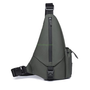 Fashion Waterproof PU Casual Daypack Sport Shoulder Single Crossbody Bag Men’s Chest Bag for Travel Running Bicycle