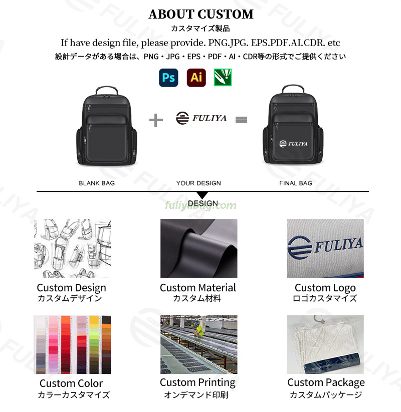 Custom Logo Black Waterproof Oxford Travel Business Computer Rucksack Airplane Office Laptop Backpack for Men Daily Use