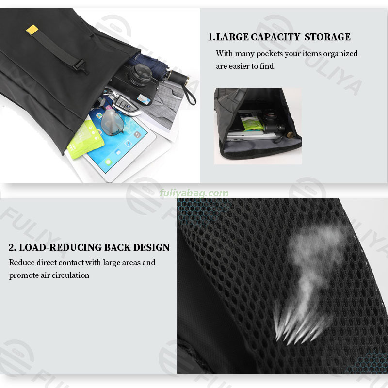 Custom logo Waterproof Casual Sports Travel Roll Top Computer Bags School Rolling Student Laptop Backpack